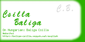 csilla baliga business card